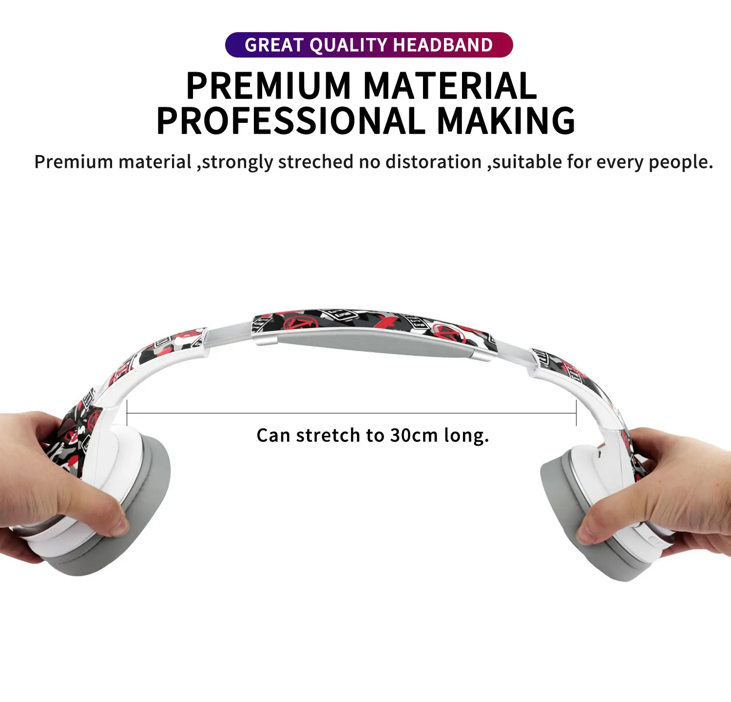 Graffiti Wireless Headphones With Noise Reduction Big Ear Cap Bluetooth 5.0 Gamer Headset For Cell Phone with Microphone