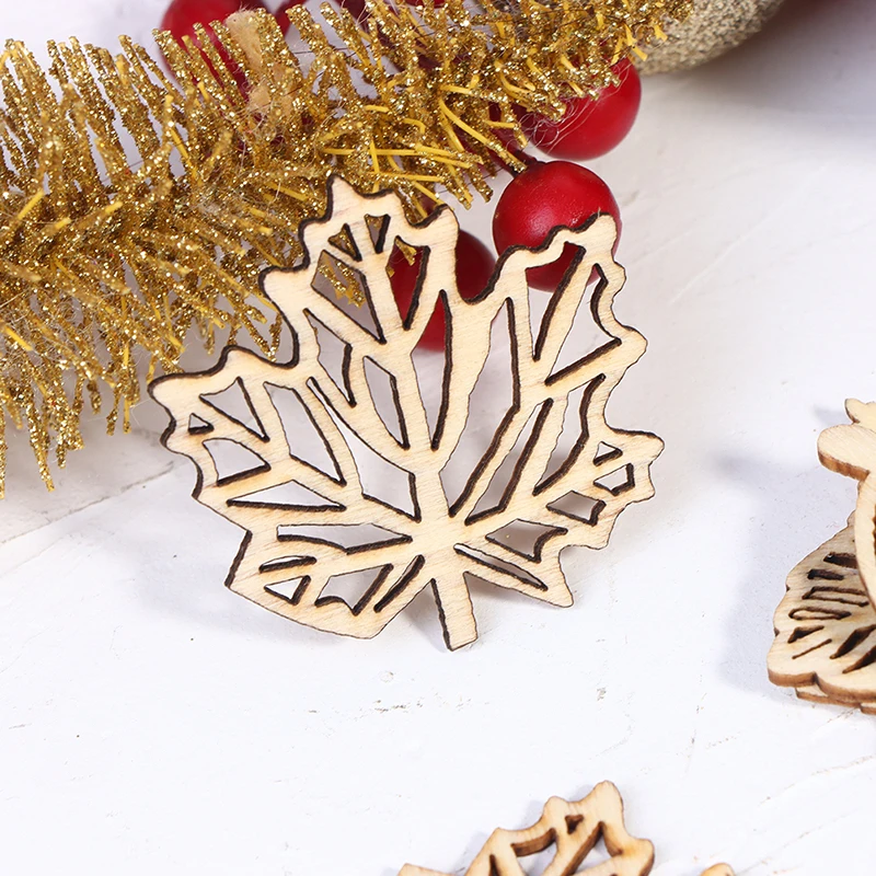 

10Pcs/Pack Natual Wooden Leaves Pattern Scrapbooking Painting Craft Handmade Accessory Sewing DIY Home Decoration 50-52mm