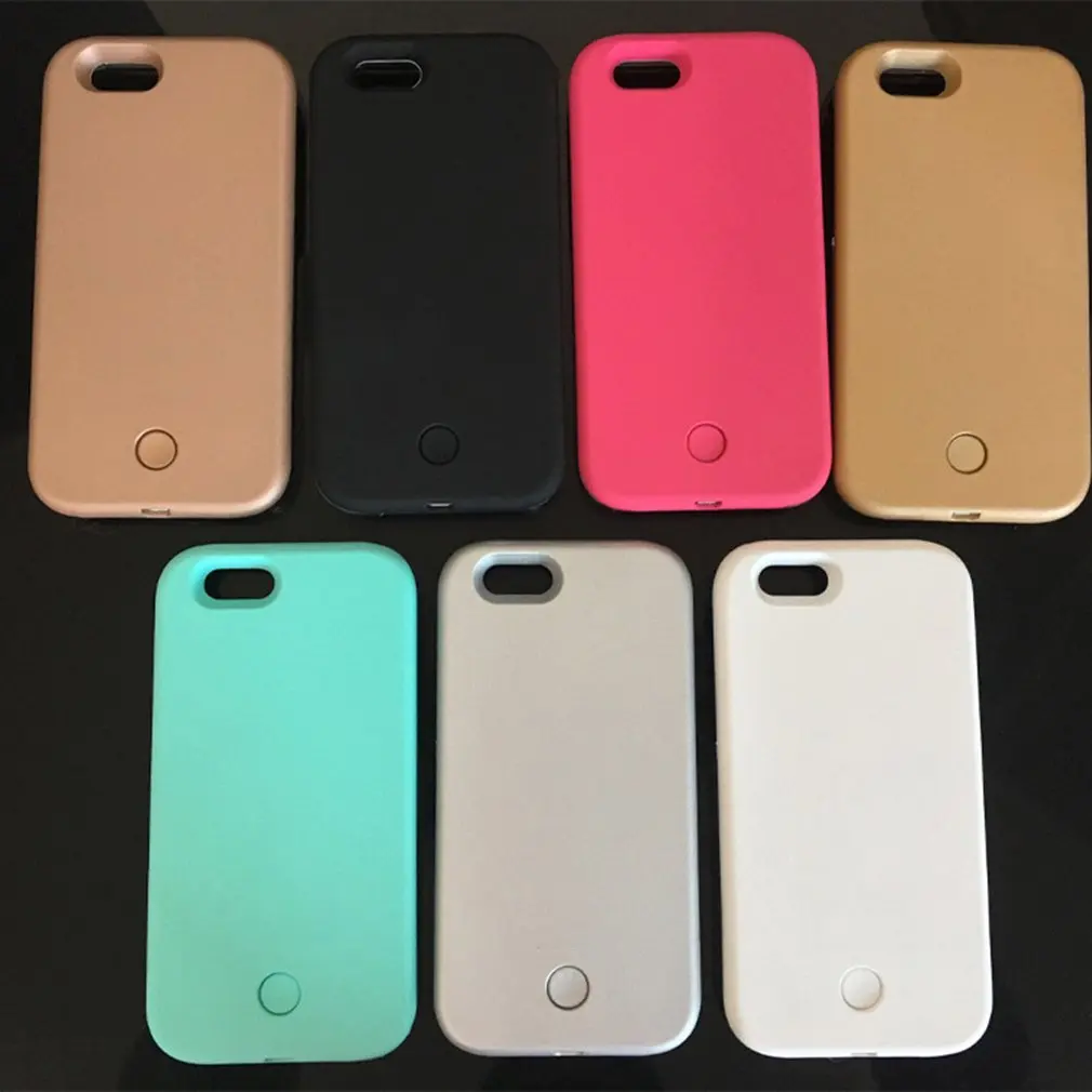 Luxury Rose Gold Phone Case For iPhone 6 6s 7 8 Plus X Perfect Selfie Light Up Glowing Cover Bag |