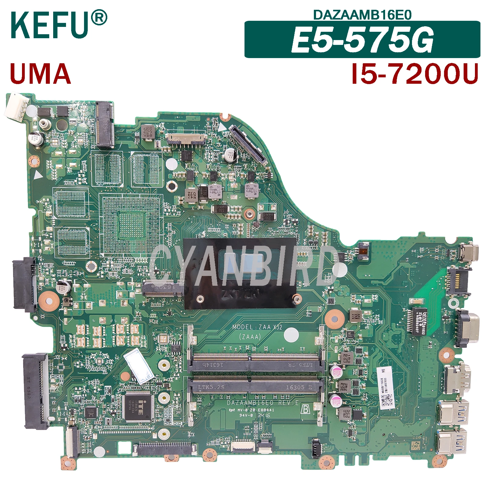 

Оригинальная материнская плата KEFU DAZAAMB16E0 для Acer Aspire E5-575G с детской материнской платой