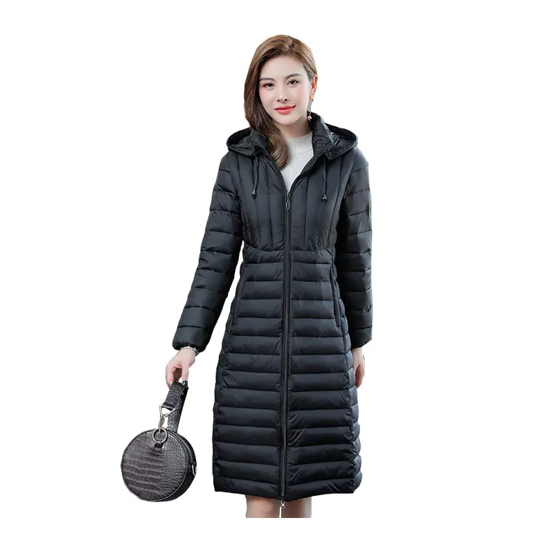 

Women Long Winter Jacket Slim Hooded Windproof Down Jacket Oversize Cotton padded Parkas Outwear Coat
