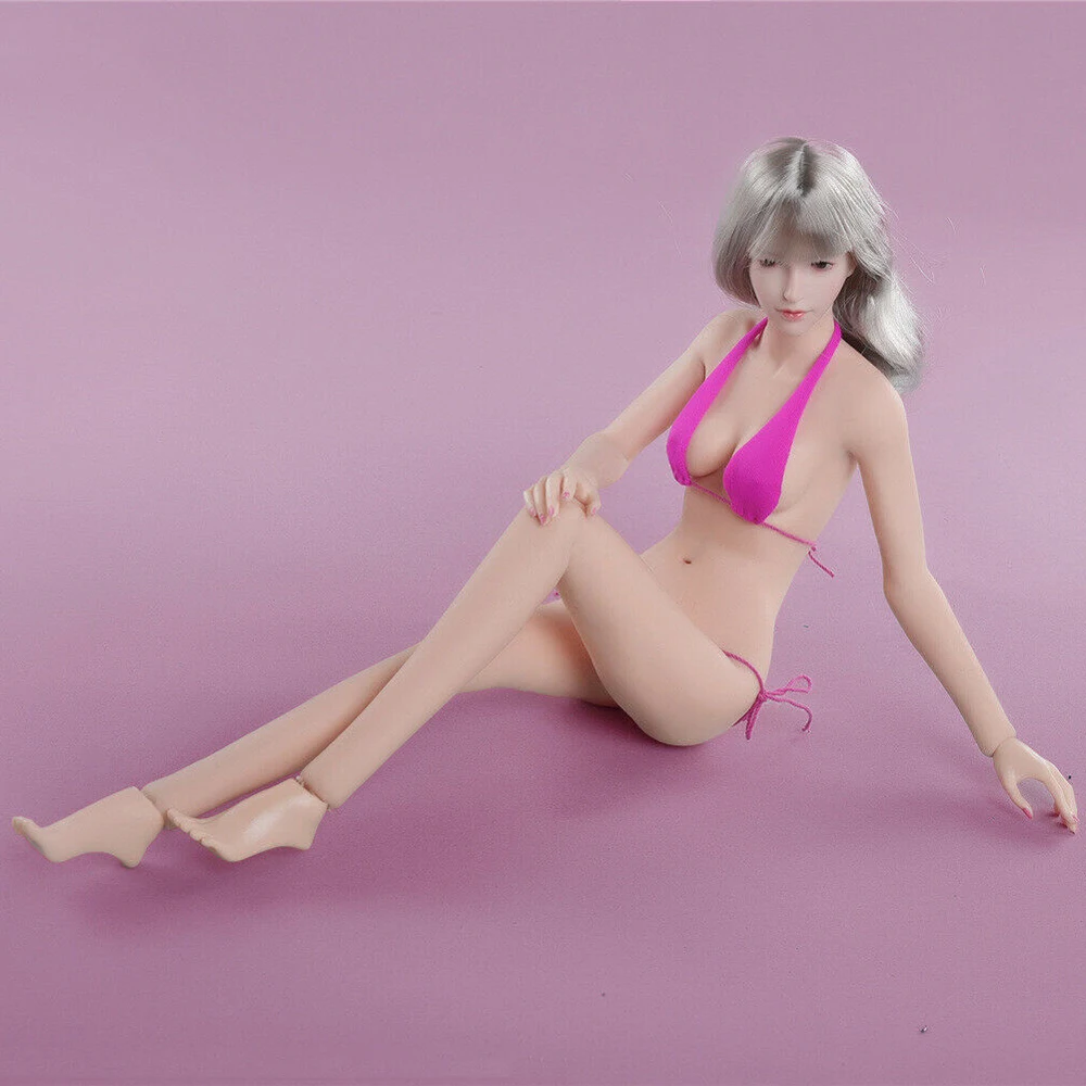 In Stock 1/6 Female Small Breast Action Figure Body JIAOU JO-Q05B Seamless Silicone Doll Suntan/Pale/Tan Skin | Игрушки и хобби
