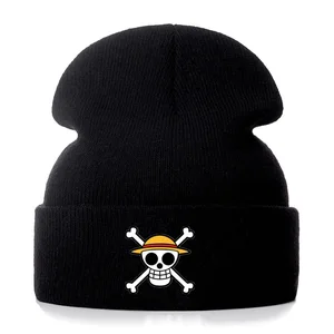 Хлопковые повседневные облегающие шапки пиратского короля с вышивкой в виде черепа для мужчин и женщин, вязаная зимняя шапка, однотонные шапочки в стиле хип-хоп, шапка унисекс