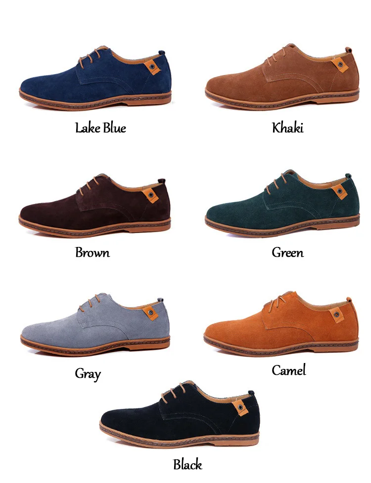 

2020 New Men Shoes High Quality Suede Men Casual Shoes Comfortable Lace-up Footwear Male Walking Shoes Non-slip Moccasins 38-48