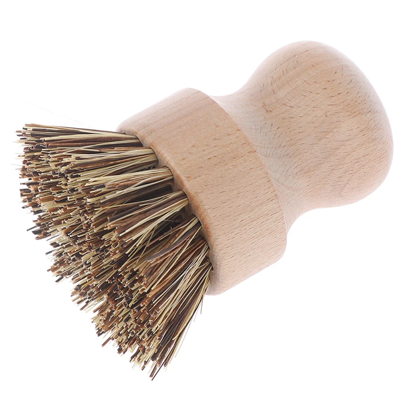 Щетка для чистки кухни Бамбуковая короткая ручка круглая щетка посуды чаши