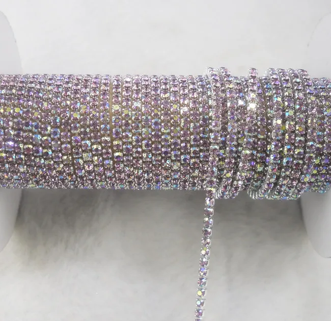 Мода Аппликация светло-фиолетовый AB стекло кристалл горный хрусталь компактный