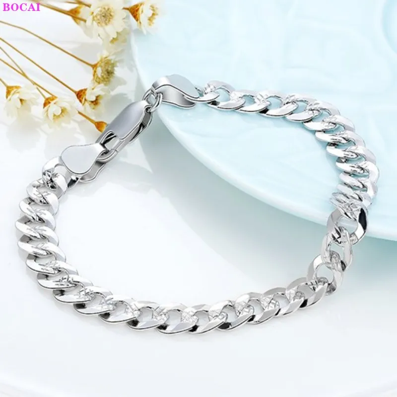 BOCAI S925 стерлингового серебра мужской браслет модные классические тайский