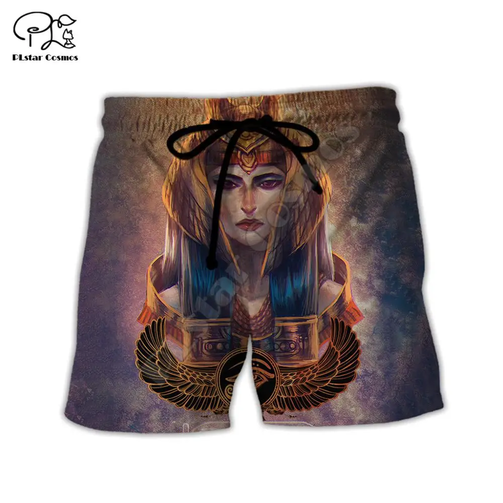 Шорты мужские/женские с принтом лица Фараона/Анубиса летние короткие штаны