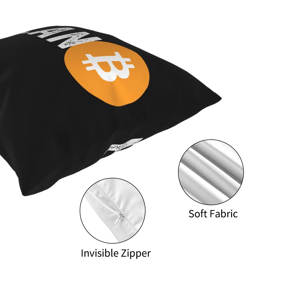 Двусторонняя наволочка для дивана из полиэстера с принтом криптовалюты - купить