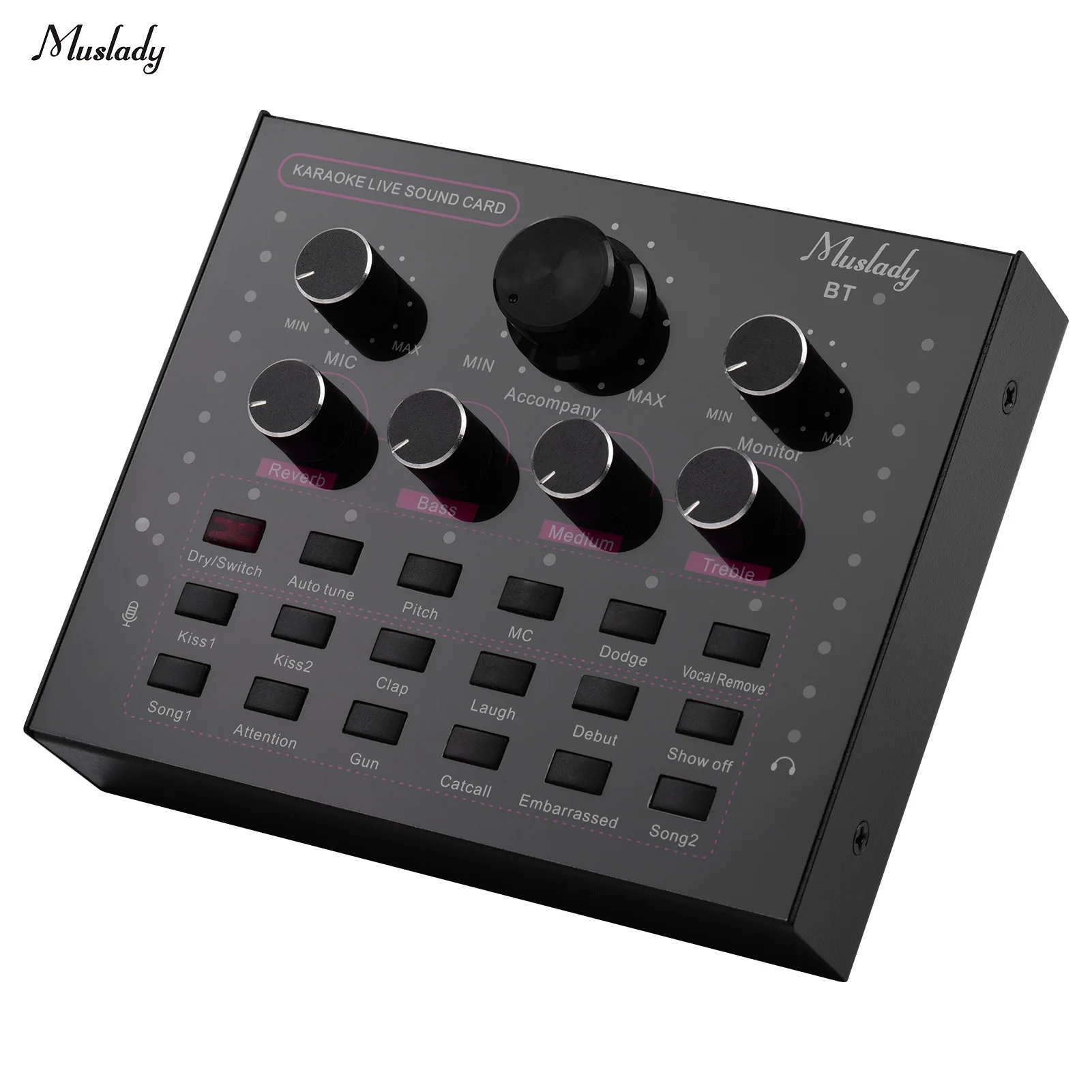 

Muslady V12 Mini Sound Mixer USB 3.5mm TRRS Port with Sound Effects for Live Streaming Online Recording