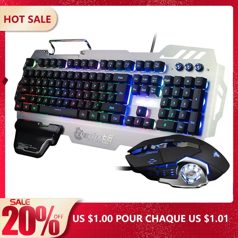 

XNCORN Gaming Keyboard 104 Keys Wired Keyboard USB Receiver Mechanical Keyboard Support Backlight Mouse With Hand Rest