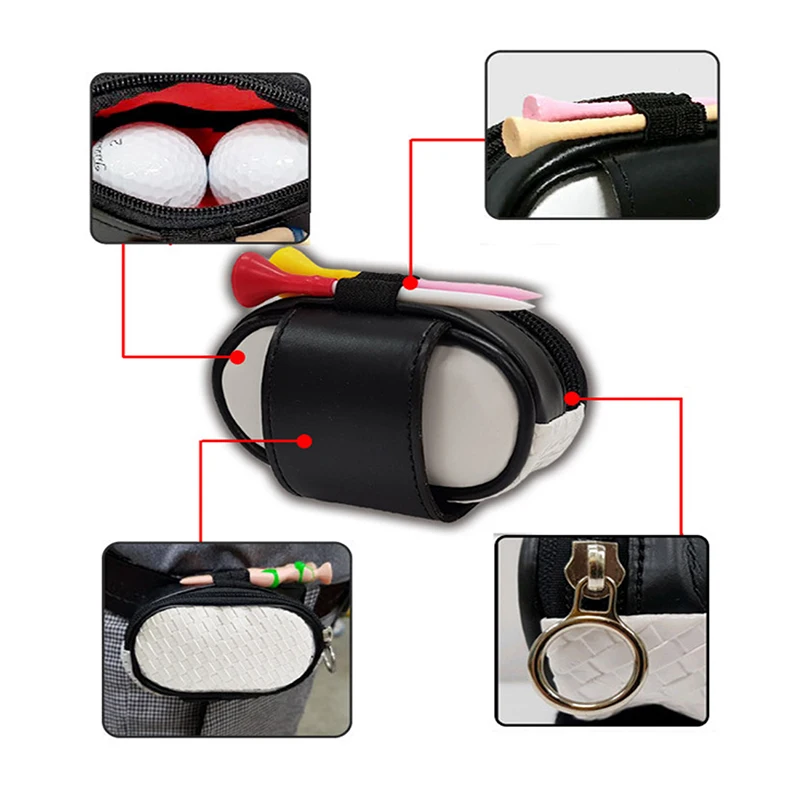 

Golf Ball Pouch Ball Bag Organizer Case Zipper Golf Accessories Storage Bag Soft Elastic Waist Pack Golf Bag Waterproof