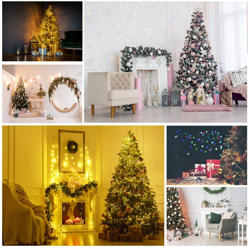 

Christmas Indoor Theme Photography Background Christmas tree Children Portrait Backdrops For Photo Studio Props 21522 DHY-02