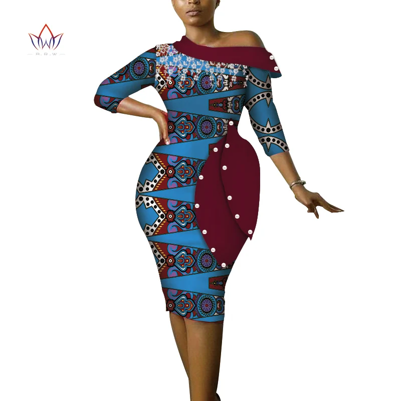 Африканские платья для женщин Vestidos Tasel элегантные Анкара платья Дашики плюс размер с открытыми плечами африканская одежда WY3686 - Цвет: 13