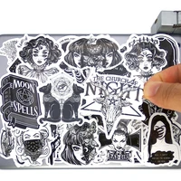 50pcs gothic art horror fantasy skeleton demon witch girl phone laptop guitar skateboard bike motorcycle car waterproof stickers