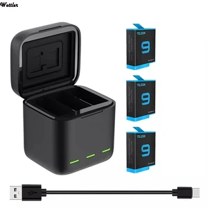 3 channel mini usb battery charger type c charging cable battery charger for gopro hero 9 black for gopro hero 9 accessories free global shipping