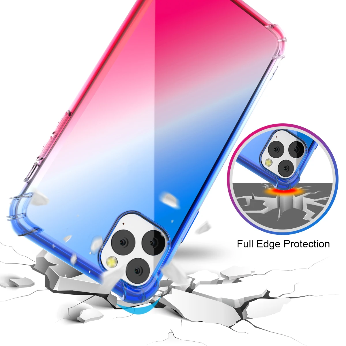 Бесплатная доставка для iPhone 6 7 8 Plus X XS XR 11 Pro Чехол прозрачный милый градиент