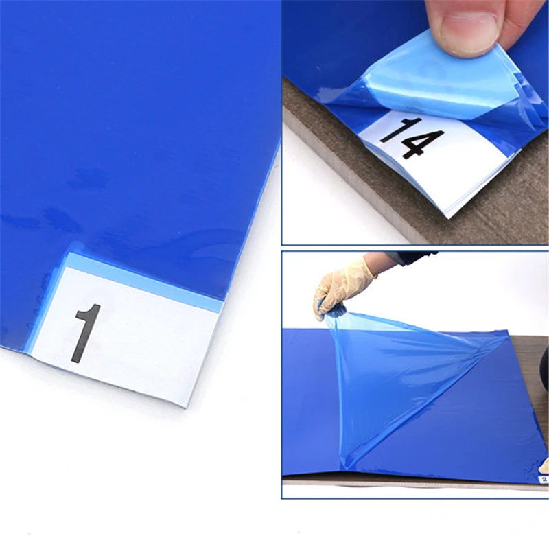 2 шт. липкий коврик мат для чистки комнаты защиты от пыли синего цвета Чехол 18 &quot*