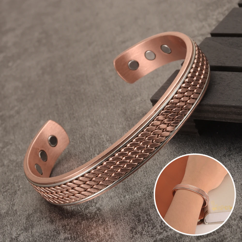 Twisted Copper Bracelets for Women Men Energy Magnetic Bracelet Benefits Adjustable Cuff Bangles Health | Украшения и аксессуары