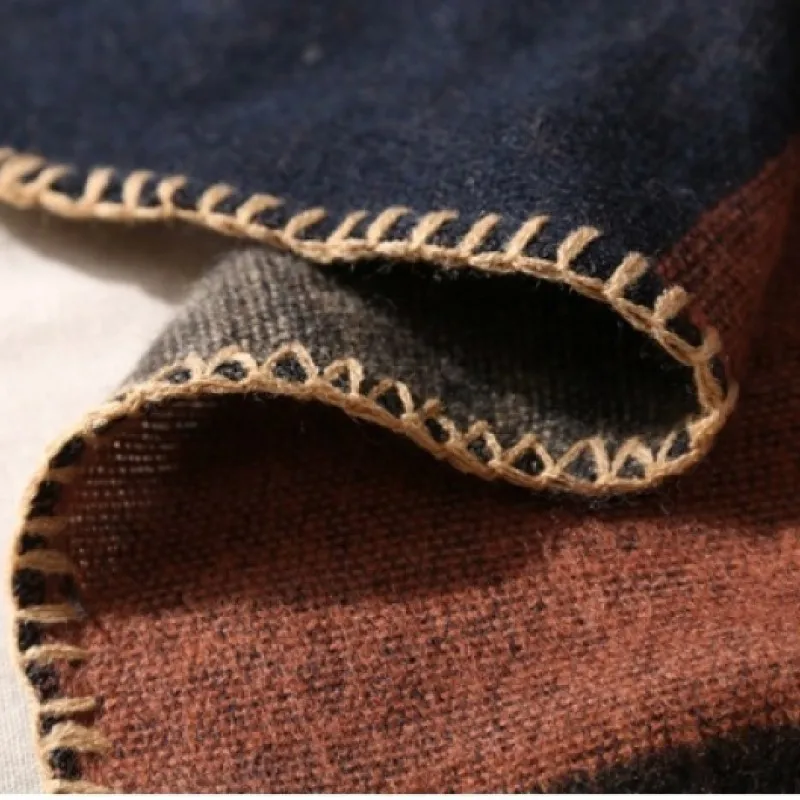 Зимняя женская верхняя одежда пальто оверсайз Трикотажное пончо из