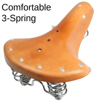 bicycle saddle retro leather road bike seat mountain bike comfortable riding old spring seat cushion selle ciclismo