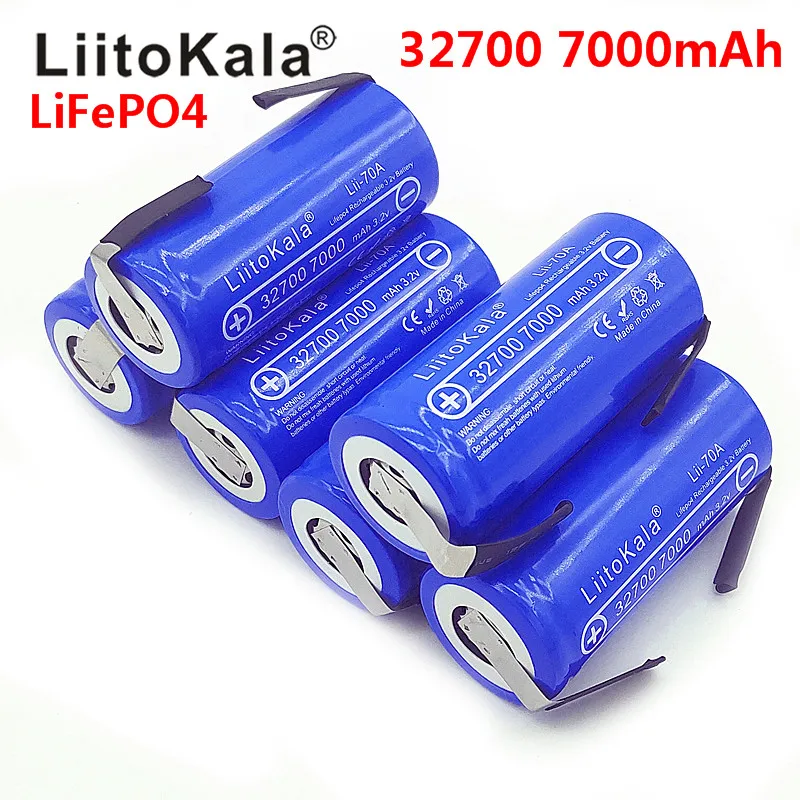 LiitoKala Lii-70A 32700 lifepo4 3.2v 7000mah 33A 55A weld strip for screwdriver battery electric bike powered+Nickel sheets | Электроника