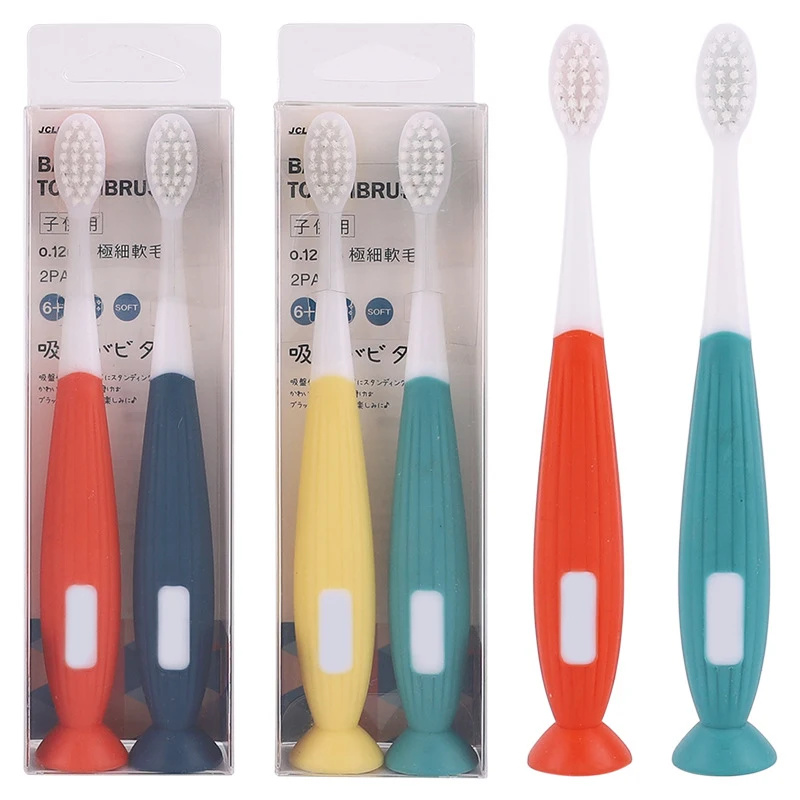 

Kids Toothbrush with Suction Cup Toddler Toothbrush Soft Bristles Tooth Cleaning Tools HJL2019