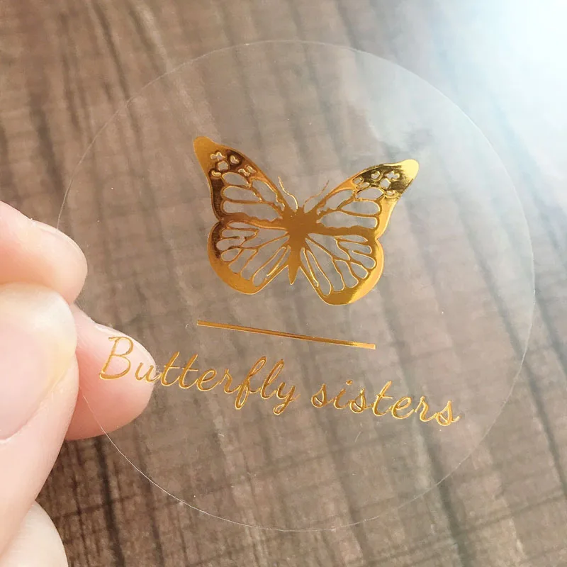 Индивидуальные этикетки с логотипом ресниц прозрачные для из золотой фольги