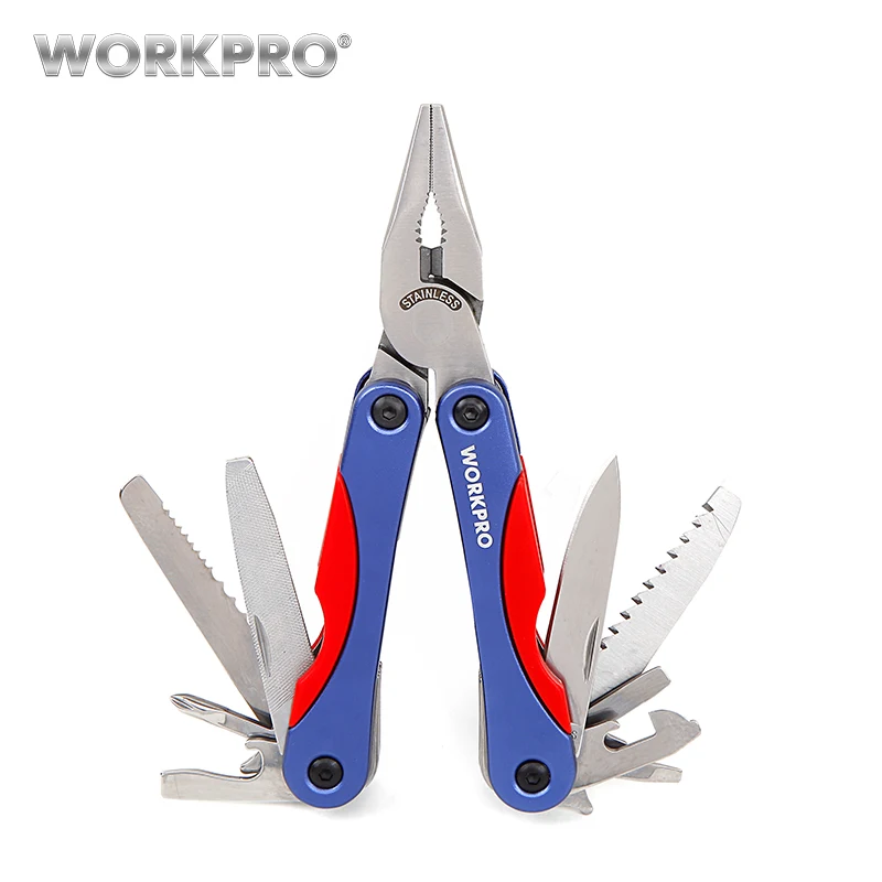 WORKPRO 15 в 1 многофункциональные инструменты для кемпинга многофункциональные плоскогубцы нож снаряжение для выживания