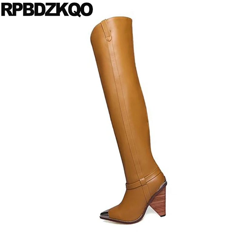 Высокое качество высокие сапоги для размера плюс женщин 10 Ботфорты с