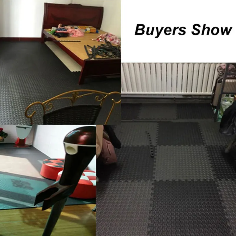 

12PCS 30 * 30cm EVA Leaf Pattern Sports Yoga Gym Protective Mat Thickening Shock Absorption Stitching Mat Carpet Indoor SSports