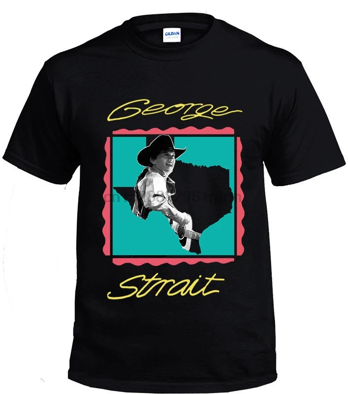 

George Strait Vintage Country Music black Men T-shirt size S - 2XL Short Sleeve Crew Neck Fashion