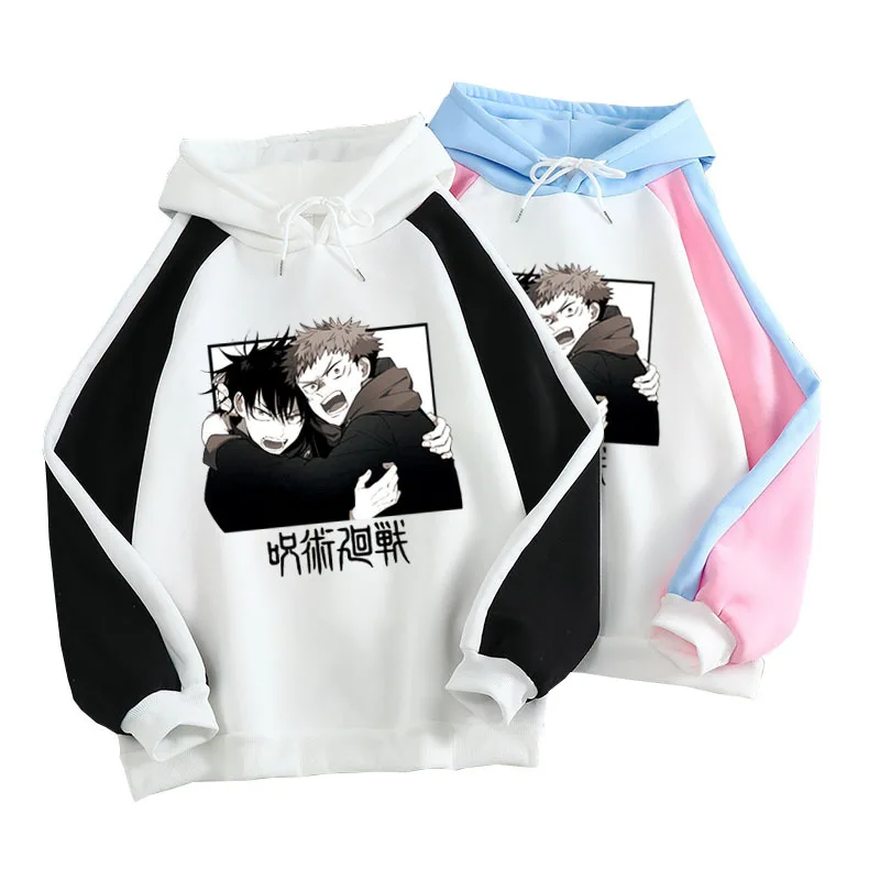 

Korean cartoon anime printed casual color matching loose top women's hoodie Harajuku fashion street sweatshirt unisex