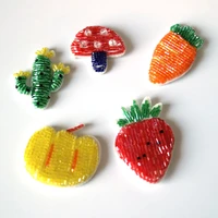 5pclot fruits rhinestone beaded patches for clothing diy sewing patch embroidered applique decorative sequins parches