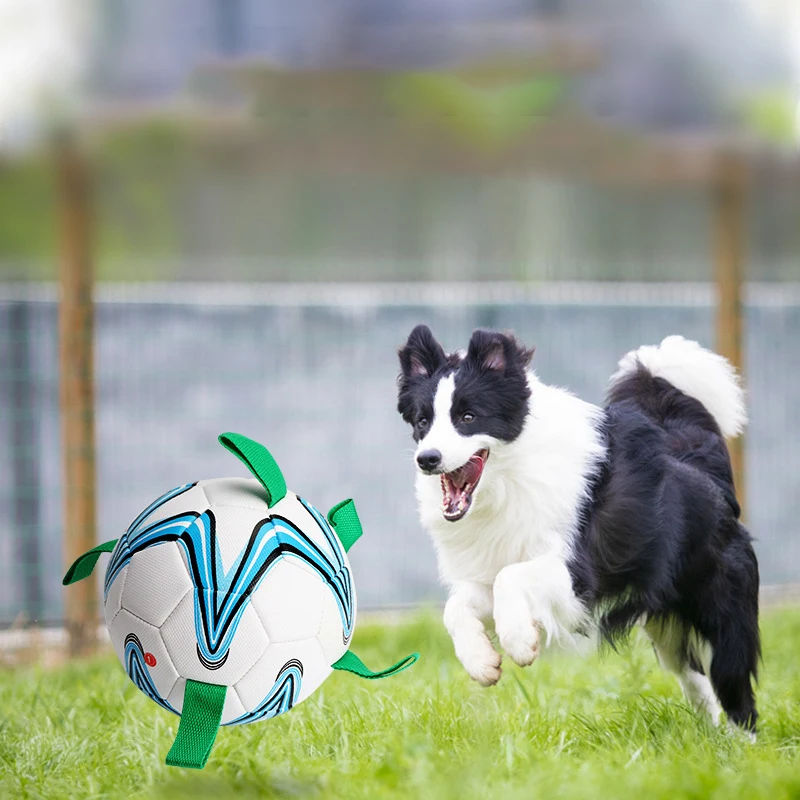 Dog Toy Pet Soccer Ball Interactive Football Toys with Grab Tabs Outdoor Training Pet Bite Chew For Puppy large Dogs Supplies