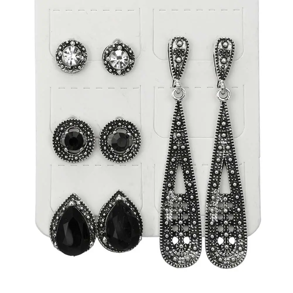 4 пар/компл. в богемном стиле Для женщин стразы полые каплевидные длинные Длинные