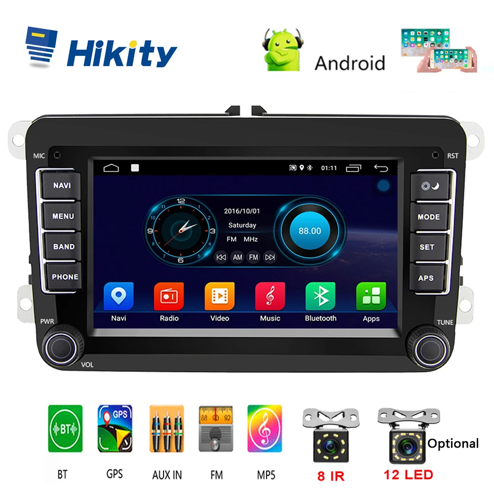 Автомагнитола Hikity стерео система 7 дюймов на Android с GPS Bluetooth радио IPOD FM RDS для