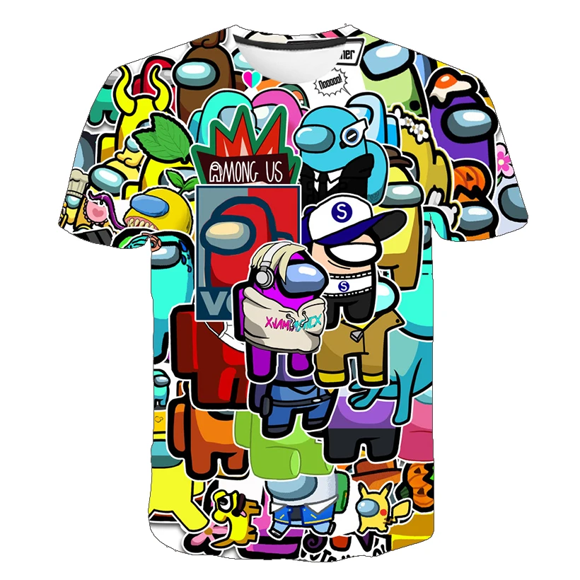 

2021 New Game A mong U s Printed Kids T-shirt Children Cartoon T Shirt Toddler Boys Girls Short Sleeves Anime Tshirt O-neck Tops
