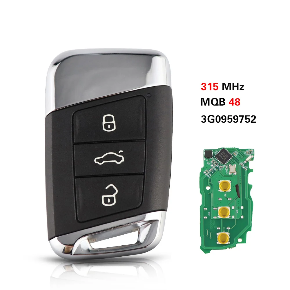 

Умный Автомобильный Ключ 315 МГц Для Volkswagen VW Magotan B8, Skoda A7, Passat Variant MQB, Чип 48, 3G0959752, ABS