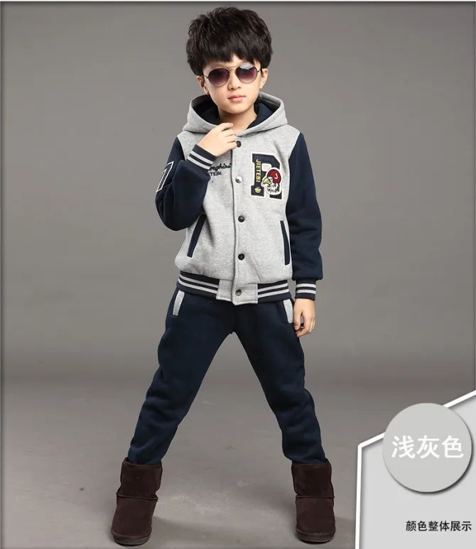 Hot Boys Autumn Baseball Clothes For Children's Spliced Clothing Set Winter Teenager Kids Thickening Sports Suit Tracksuit B400 | Детская