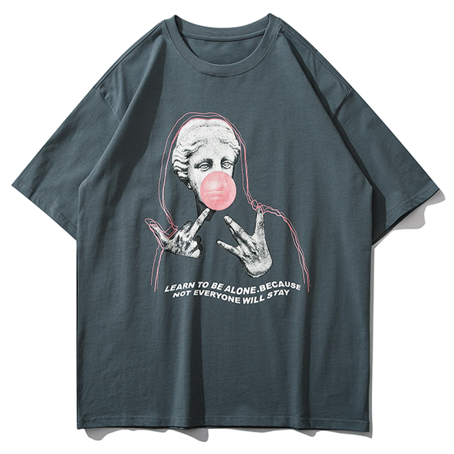 Футболка мужская свободного покроя модная тенниска с принтом в стиле хип хоп