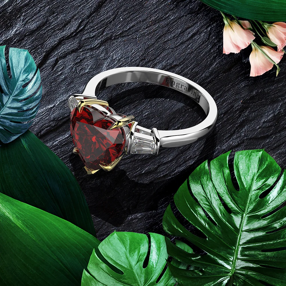 

Wong Rain 100% 925 Sterling Silver Heart Created Moissanite Aquamarine Gemstone Wedding Engagement Ring Fine Jewelry Wholesale