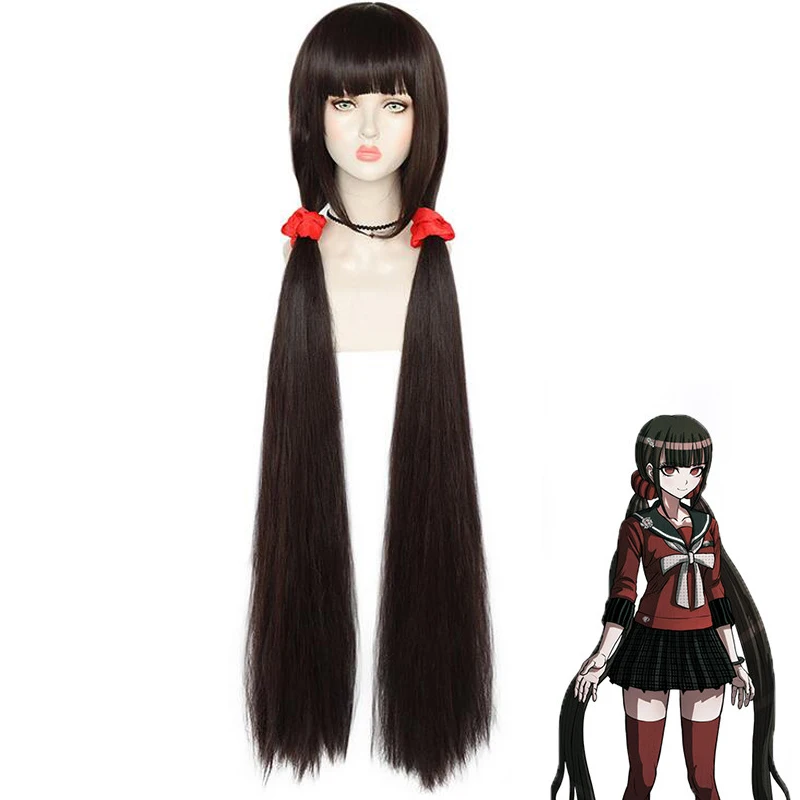 Harukawa Maki Cosplay Wig Game Danganronpa V3 Costume Black Long Straight Play Wigs Halloween Costumes Hair With Hairband