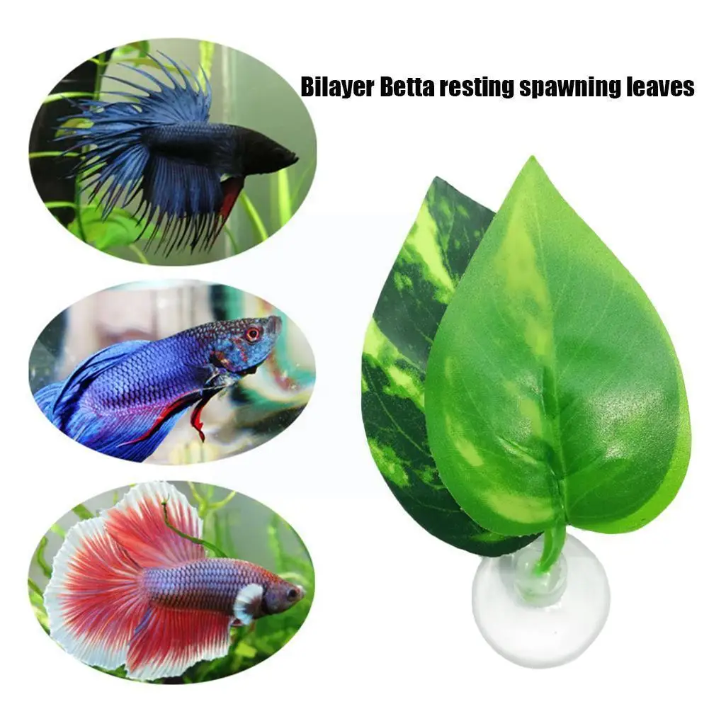 

Aquarium Artificial Plant Leaf Hammock Fish Betta Fish Spawning Rest N6u2