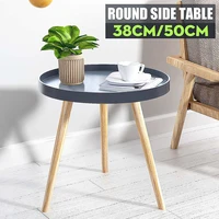 round nordic wood coffee table bed sofa side table movable tea fruit snack end table small desk living room furniture 38cm50cm