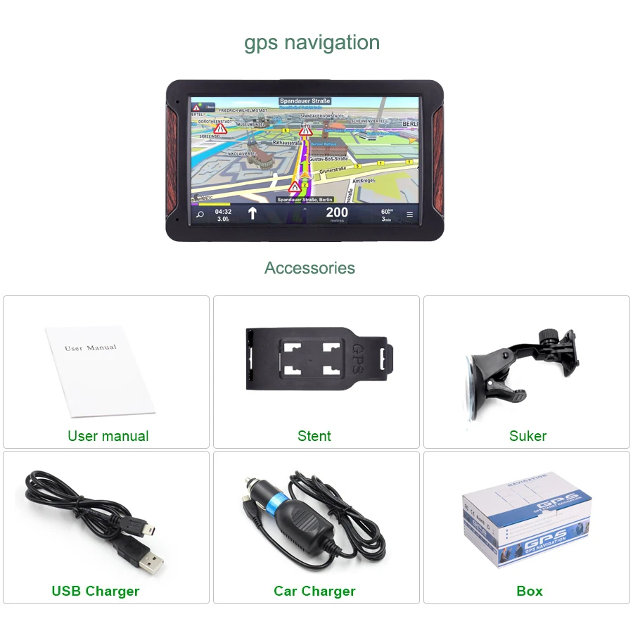 7-дюймовый автомобильный Gps-навигатор 256M + 8GB спутниковая навигация 2020 новейшая