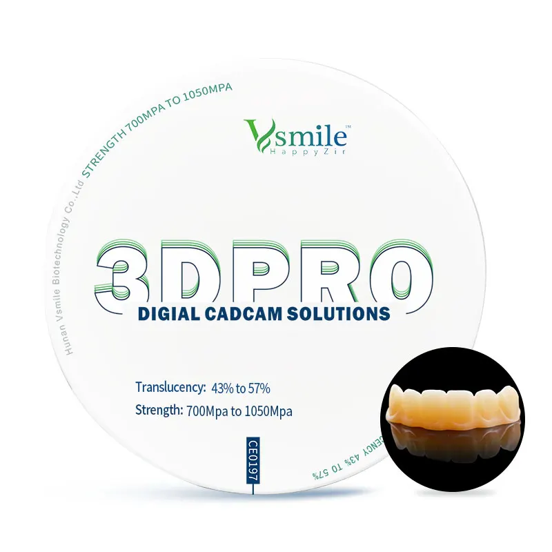 

Dental 98mm 3D Pro Multilayer Zirconia Block For Anterior Crown Bridge 6 Layers Natural Color Transition With Open CADCAM System