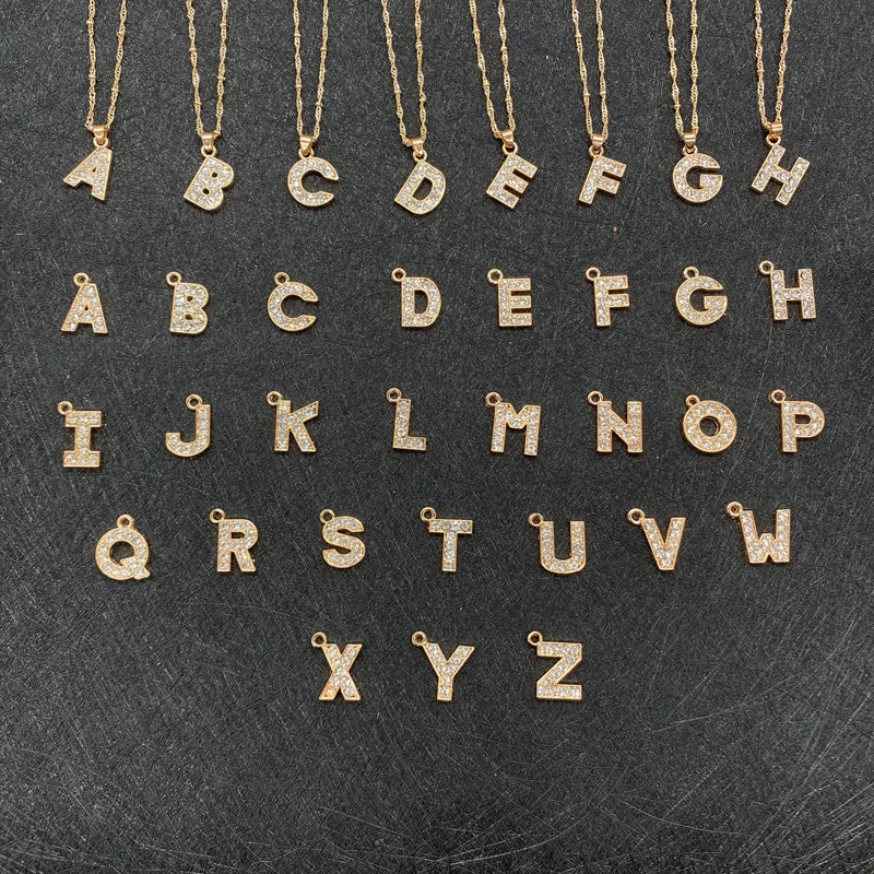 

26 Letter Necklaces Stainless Steel Golden Color Choker Initial Pendant Necklace Women Alphabet Chains Jewelry