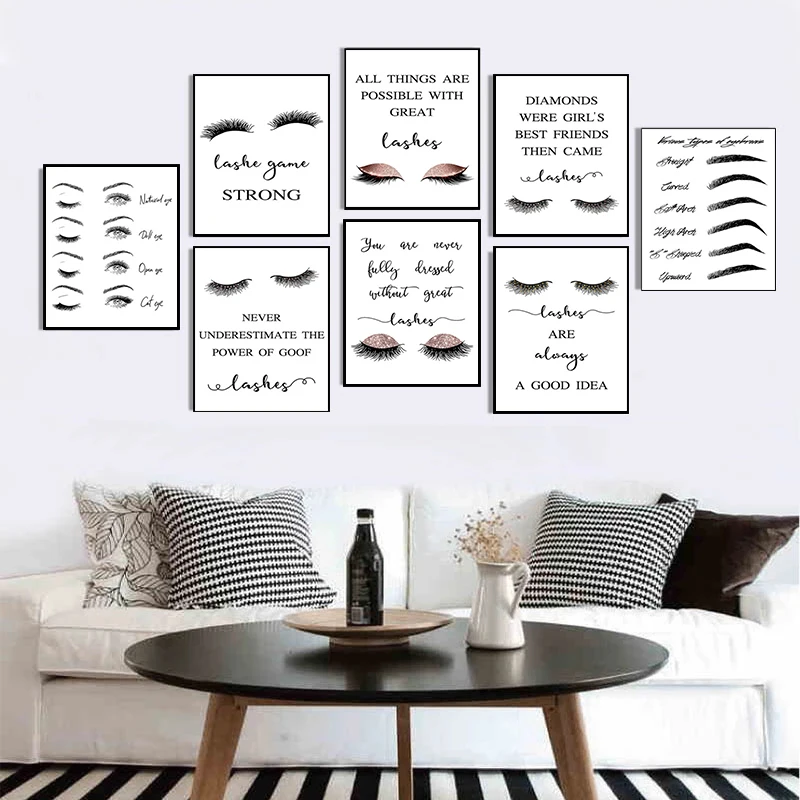 Холст для живописи макияж ресниц наращивания техник Руководство Wall Art
