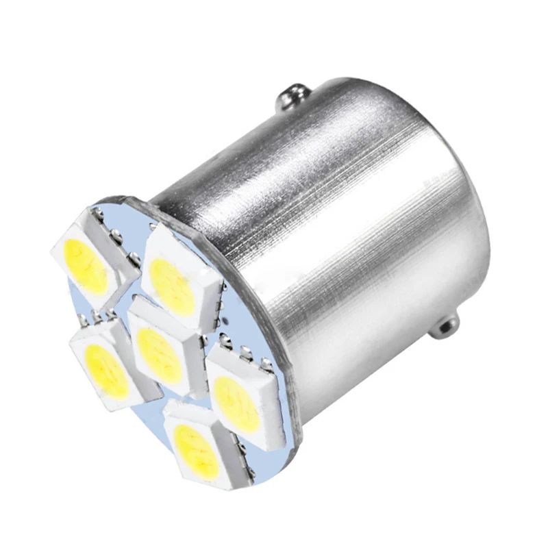 

20pcs DC6V 6.3V BA15S 1156 P21W 1157 BAY15D Car LED Turn Signal Light Bulb Motor Tail Backup Brake Reverse Lamp 5050 6SMD DC6V